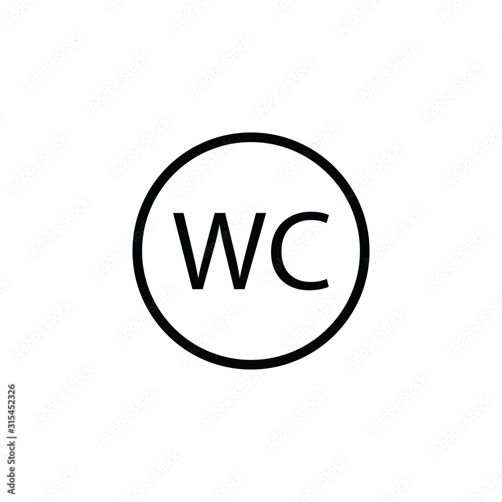 wc icon. Toilet and restroom icon wc icon. Toilet and restroom icon