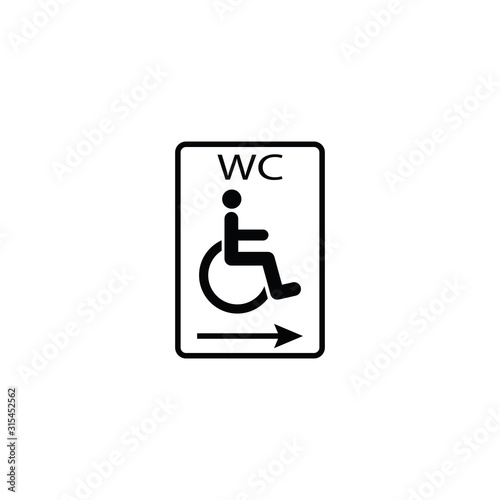 wc icon. Toilet and restroom icon. invalid toilet icon