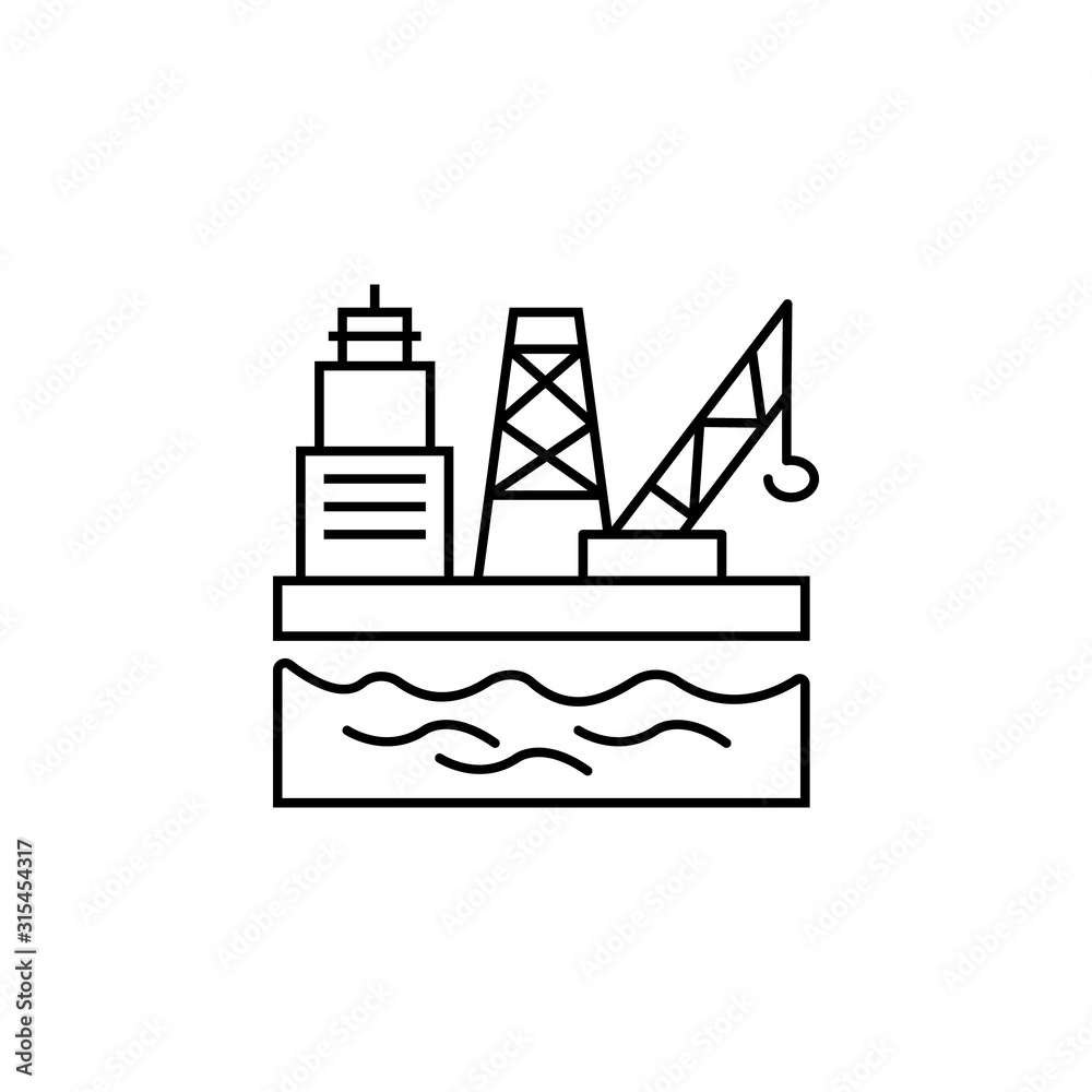 oil rig line icon. Elements of energy illustration icons. Signs, symbols can be used for web, logo, mobile app, UI, UX