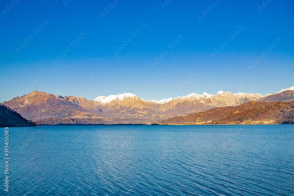 The panorama of the lake Santa Croche, Dolomities, Veneto, Italy
