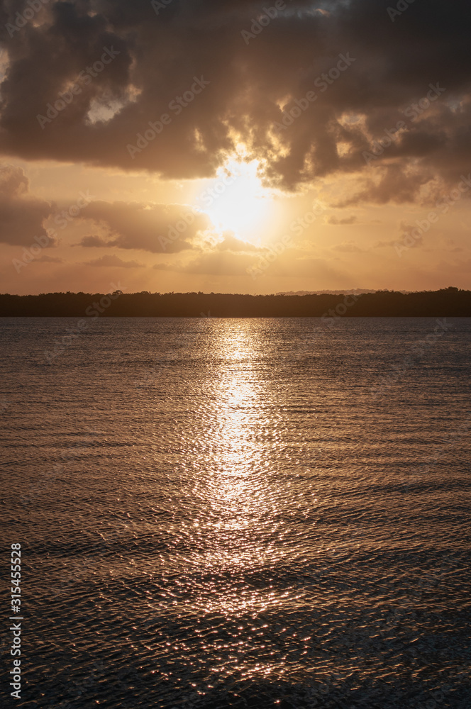 Fototapeta premium sunset on the lake