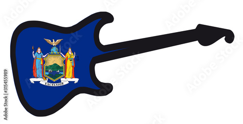 New York State Electric Flag Guitar