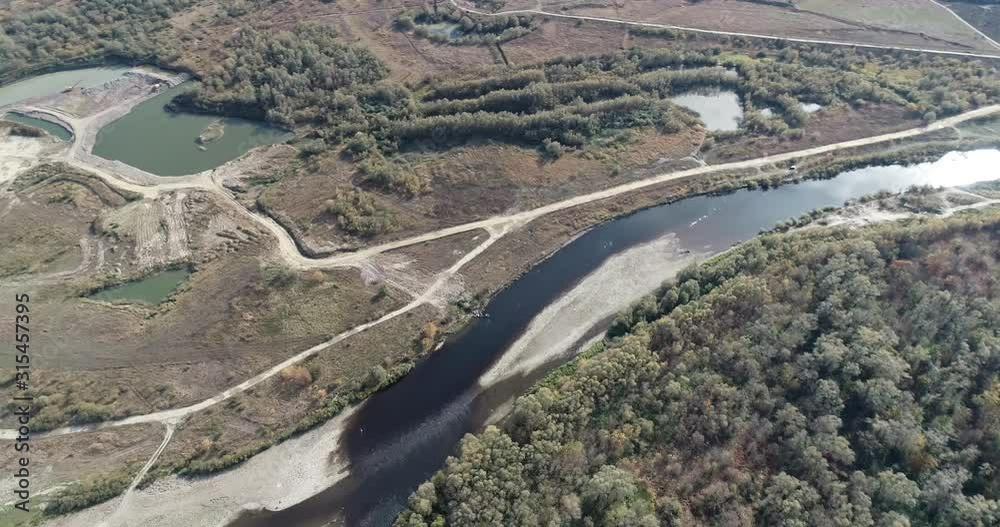 aerial view of big river. View of river at confluence of tributary of river. Bend of river aerial view aerial view of big river. View of river at confluence of tributary of river. Bend of river aerial view
