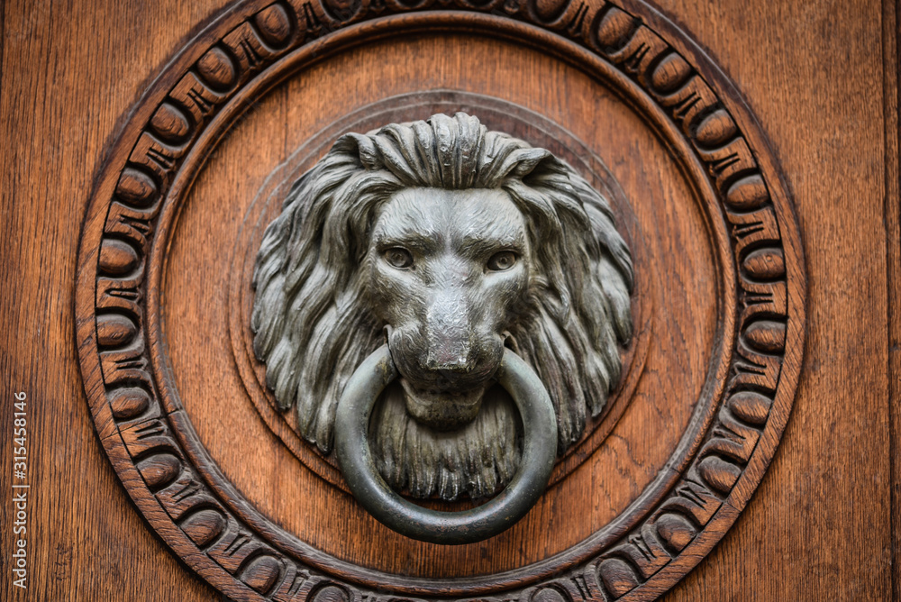 close up view of the historical doors within the streets of Prague