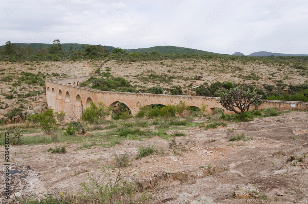 Arcos de San Jose Atlan Aqueduct, in El Saucillo Biopark, Huichapan, Hidalgo, Mexico