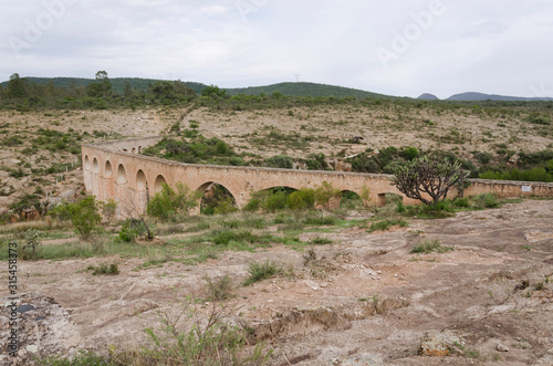 Arcos de San Jose Atlan Aqueduct, in El Saucillo Biopark, Huichapan, Hidalgo, Mexico photo