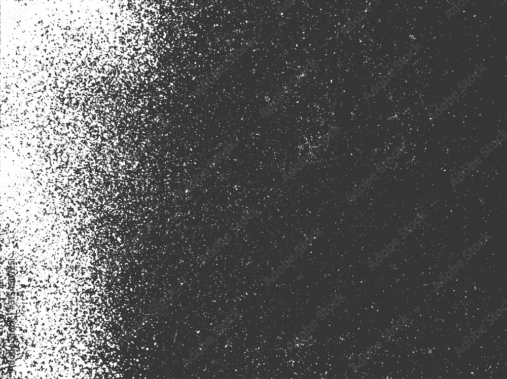 Drop ink splashes. Distressed overlay texture of cracked concrete, stone or asphalt. Dirty grainy stamp. White grunge spray. Vector texture