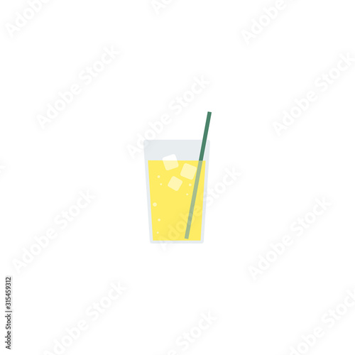 Fresh lemonade drink flat vector illustration on a white background.