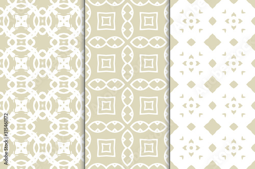 Set of seamless geometric ornaments. Abstract repeating textures. Ethnic template template for printing