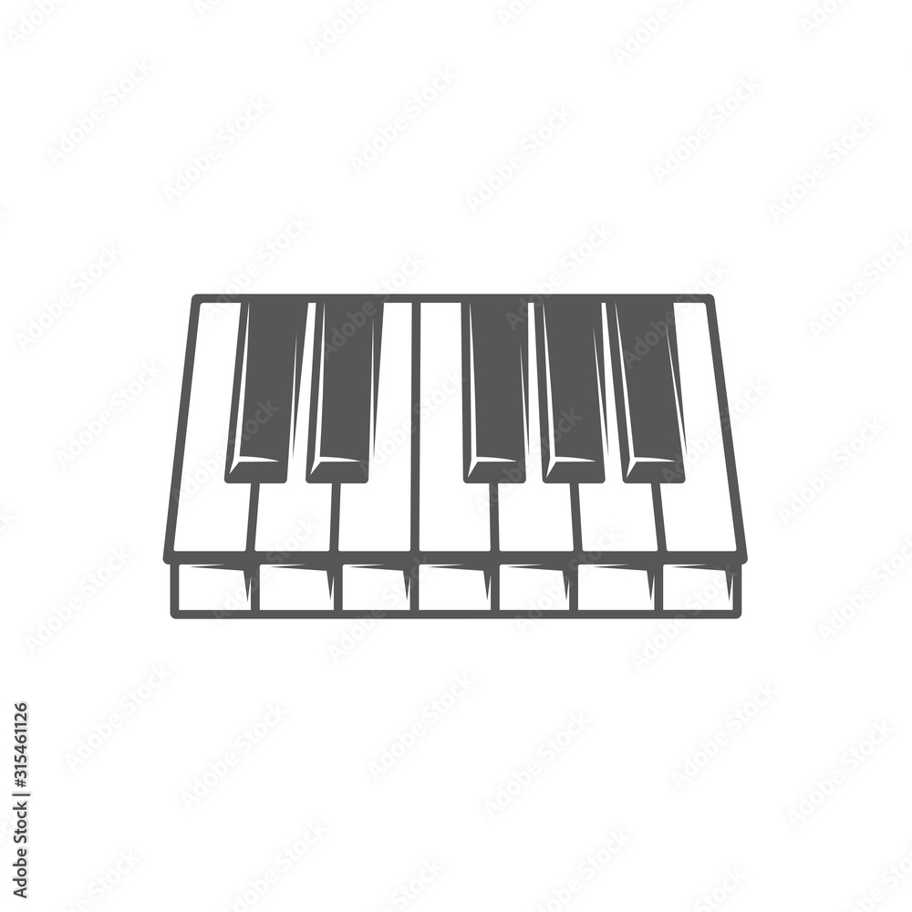 Fototapeta premium Piano keyboard isolated on white background