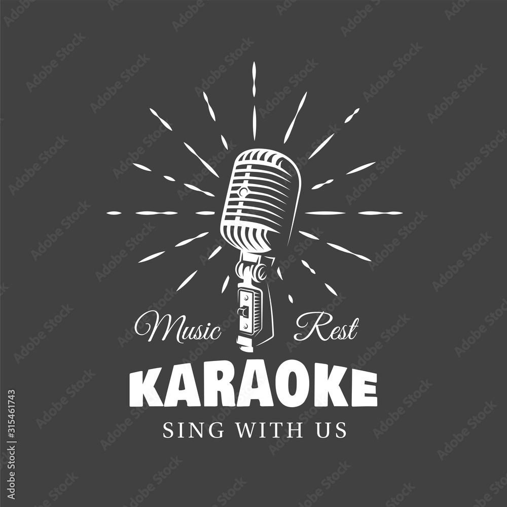 Music label isolated on black background Music label isolated on black background