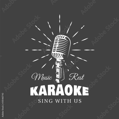 Music label isolated on black background