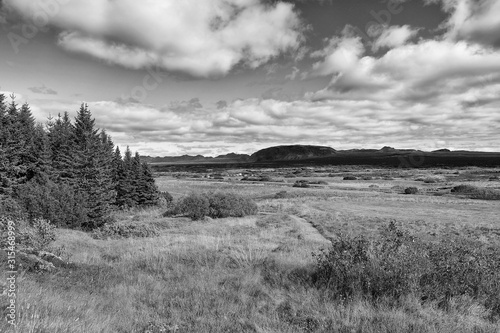Принти на полотні Scenic landscape of Thingvellir National Park rift valley in Iceland