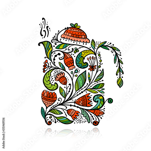 Floral teapot design