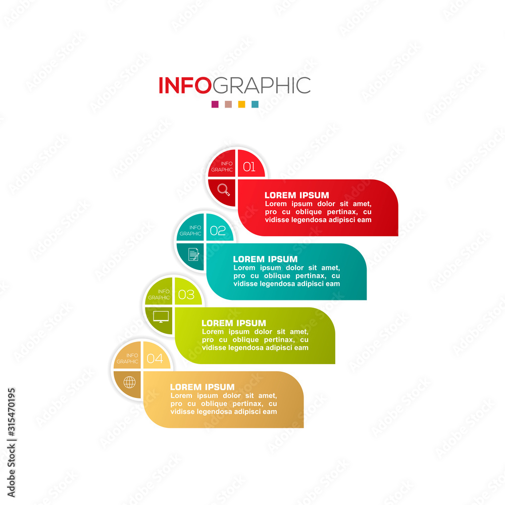 Obraz premium Business data visualization. Infographic element with icons and options or steps. Can be used for process, presentation, diagram, workflow layout, info graph, web design. Vector business template.