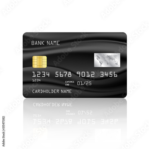 Credit card vector with abstract black mesh design background