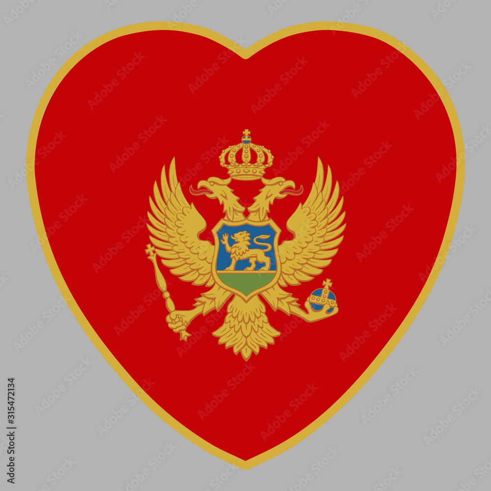 Montenegro Flag In Heart Shape Vector illustration eps 10 Montenegro Flag In Heart Shape Vector illustration eps 10
