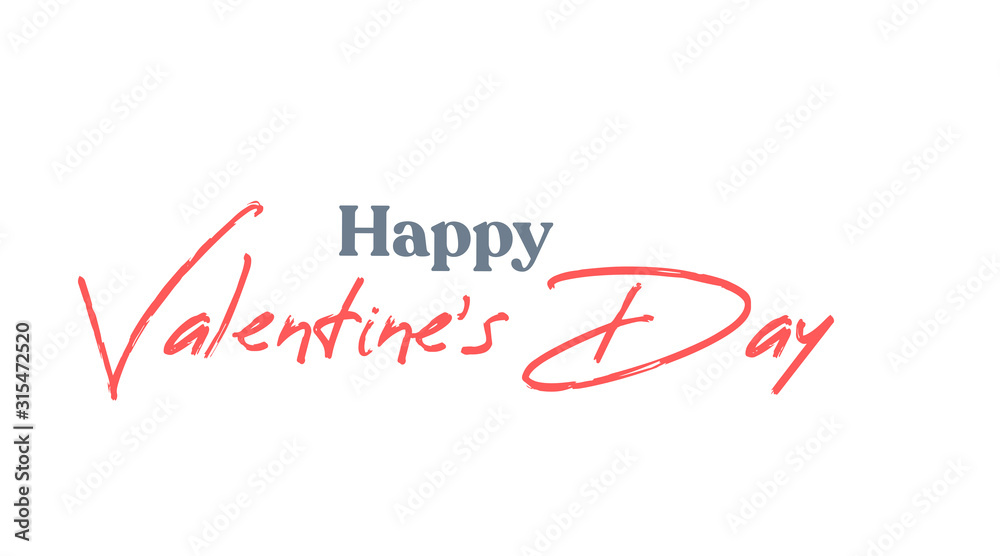 Happy Valentine's Day lettering style text. Happy Valentine's Day lettering style text.