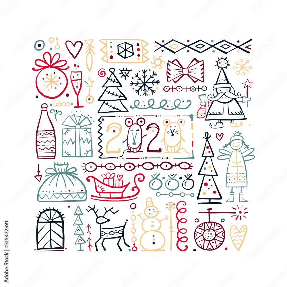 Christmas background, sketch for your design