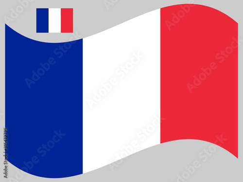 Wave France Flag Vector illustration eps 10
