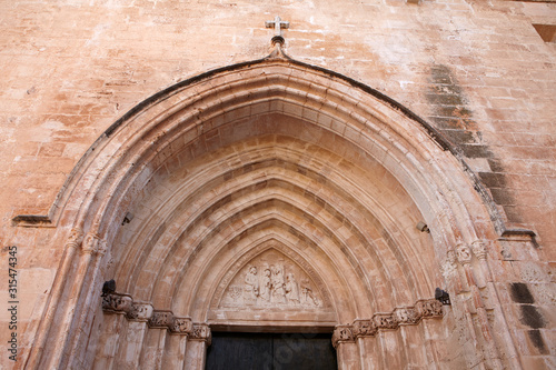 The portal of the Cathedral of Ciutadella de Menorca, Balearic Islands, Spain