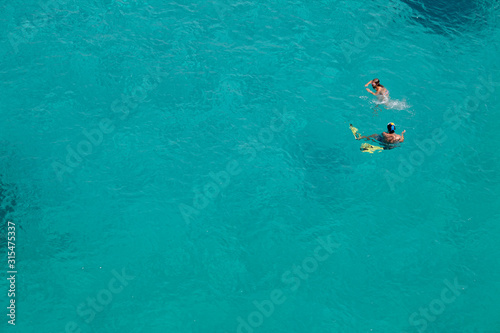 The clear water in Cala Macarella in Menorca,Balearic Islands, Spain