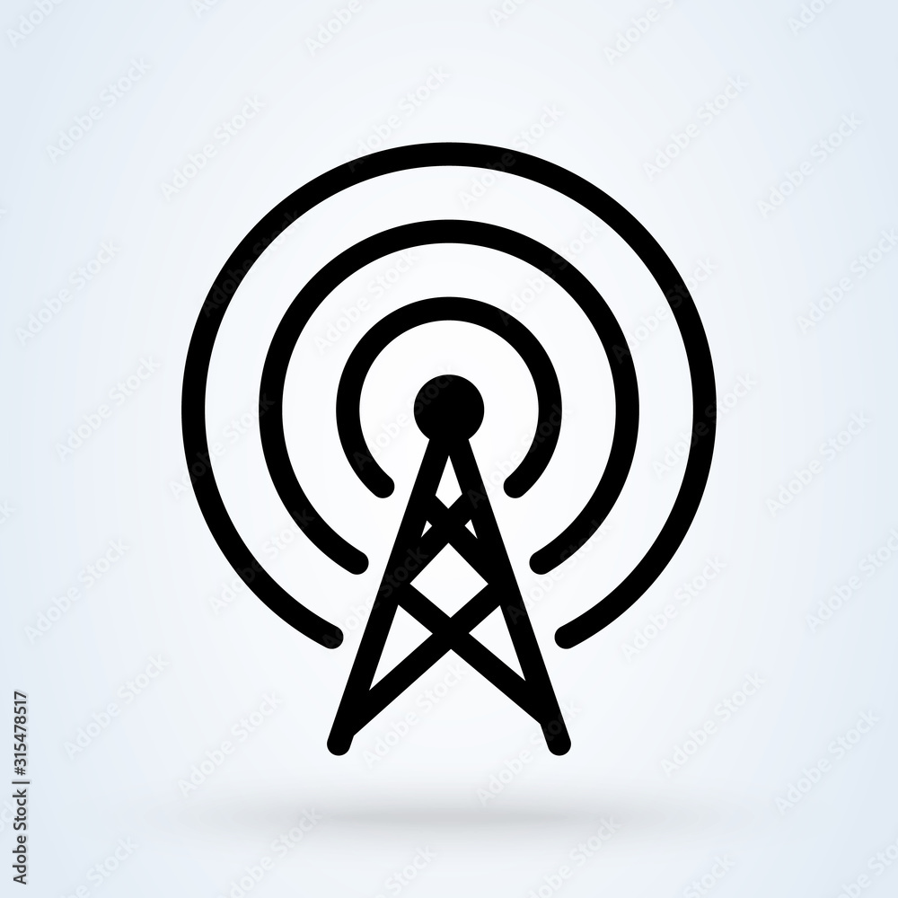Communication tower signal, Simple vector modern icon design illustration. Communication tower signal, Simple vector modern icon design illustration.