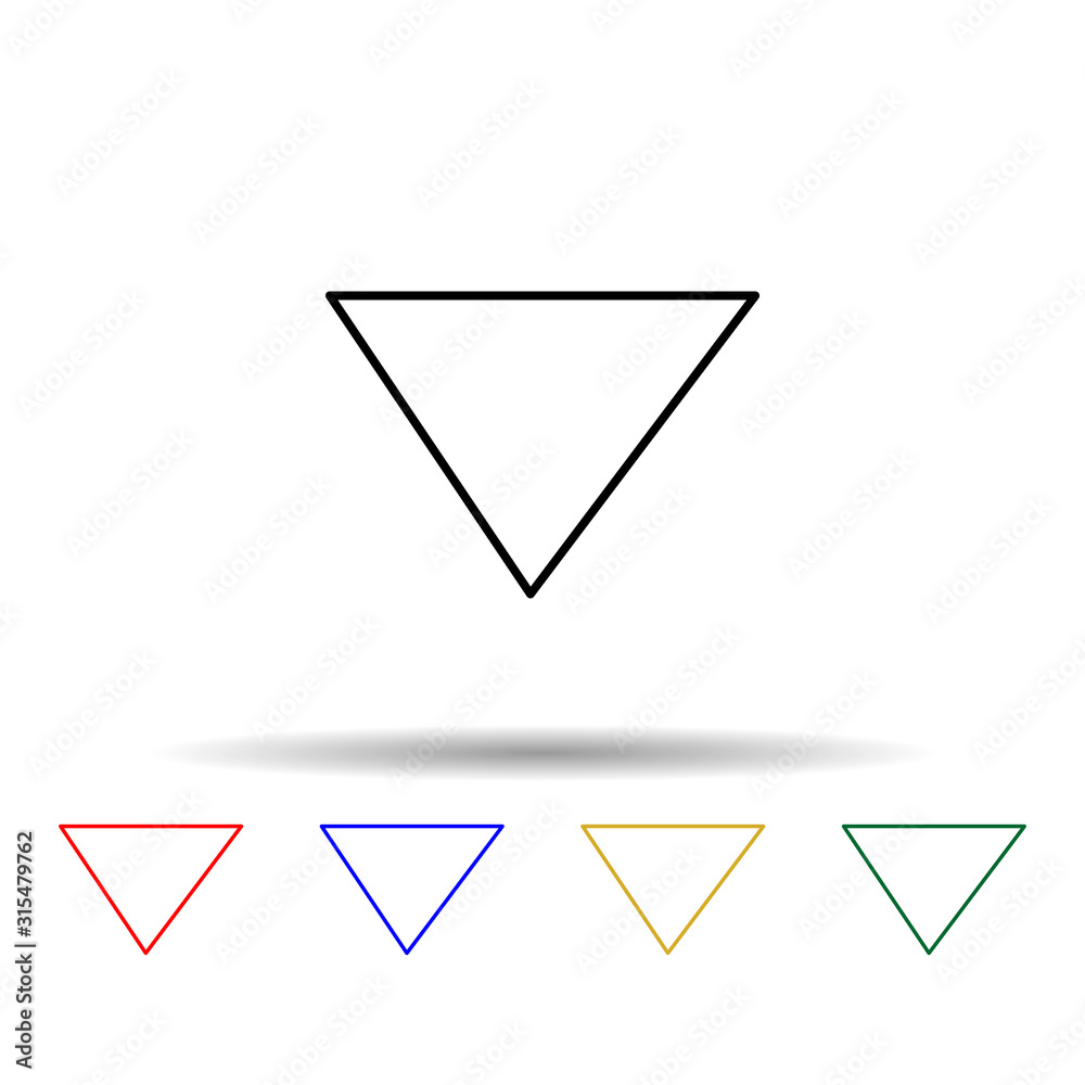 triangular arrow multi color style icon. Simple thin line, outline vector of web icons for ui and ux, website or mobile application triangular arrow multi color style icon. Simple thin line, outline vector of web icons for ui and ux, website or mobile application