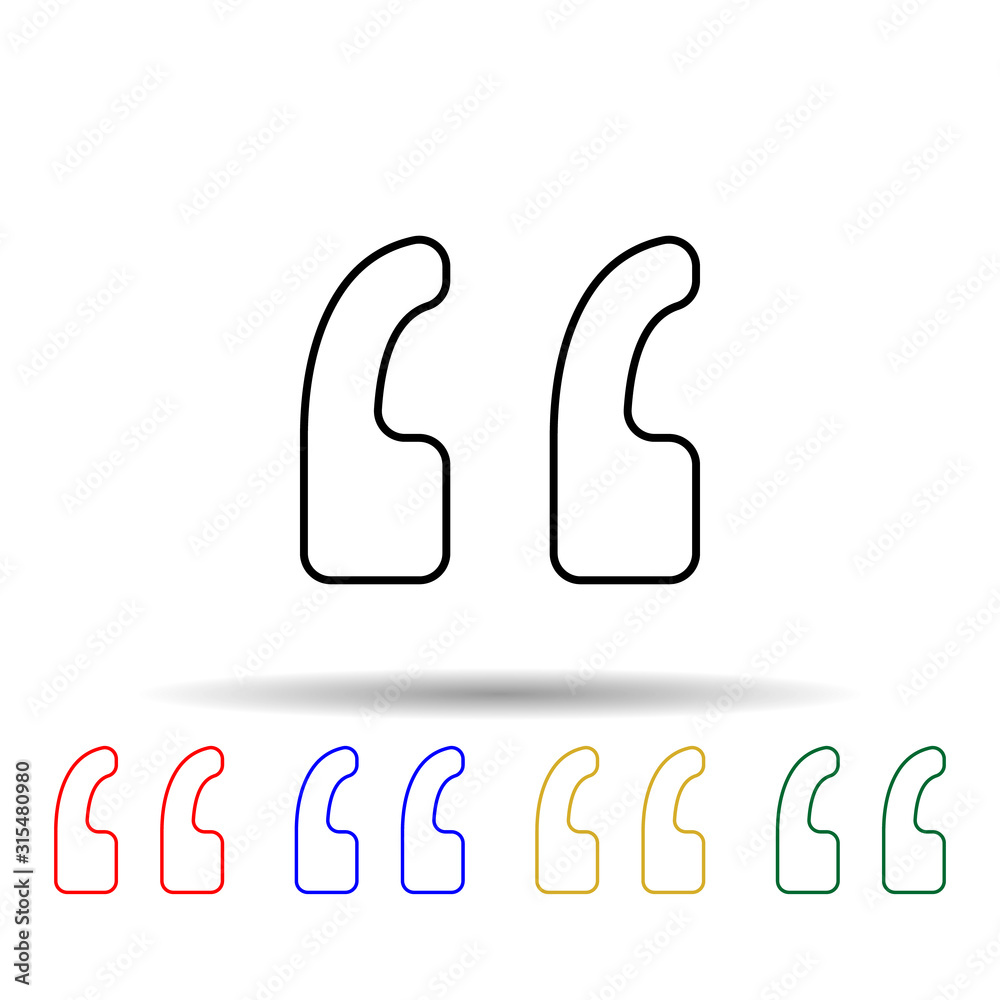 brackets multi color style icon. Simple thin line, outline vector of web icons for ui and ux, website or mobile application brackets multi color style icon. Simple thin line, outline vector of web icons for ui and ux, website or mobile application