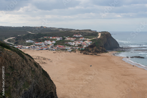 Praia de Monte Clerigo beach in Costa Vicentina, Portugal