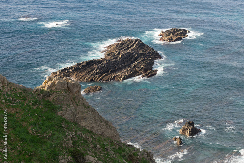 Praia da Arrifana beach sea cliffs in Costa Vicentina, Portugal