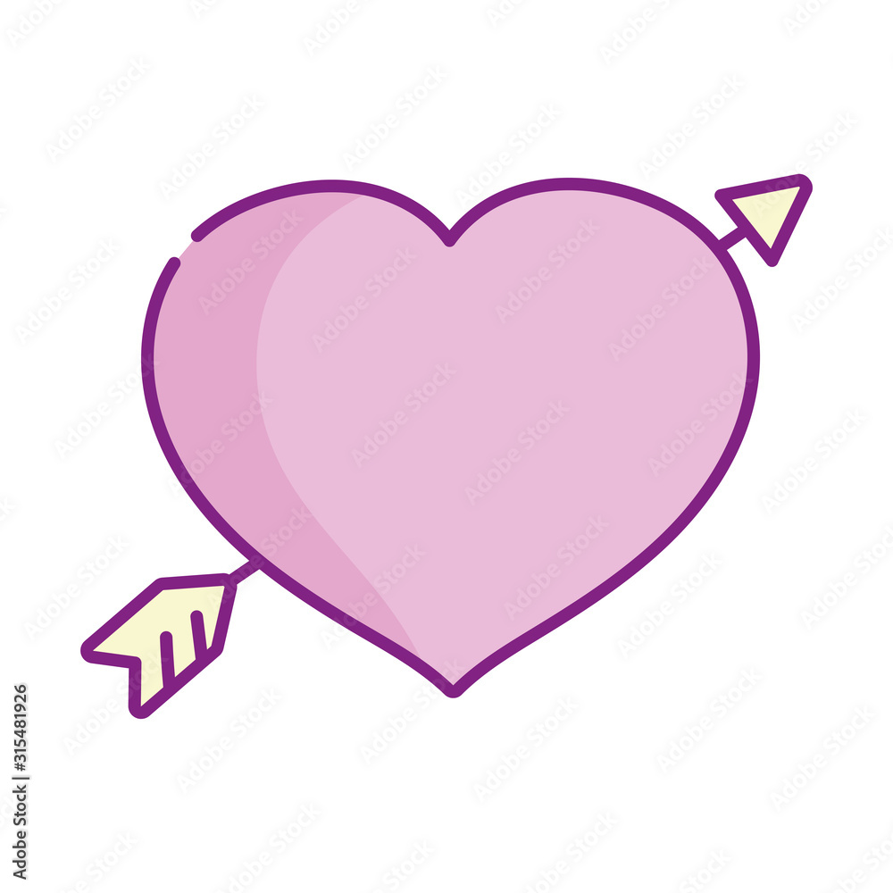 happy valentines day, cute heart pierced arrow romantic happy valentines day, cute heart pierced arrow romantic