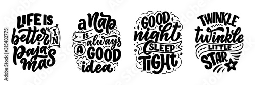 Lettering Slogan about sleep and good night. Vector illustration design for graphic, prints, poster, card, sticker and other creative uses