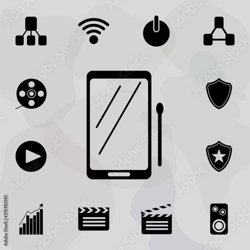 tablet with stylus icon. web icons universal set for web and mobile
