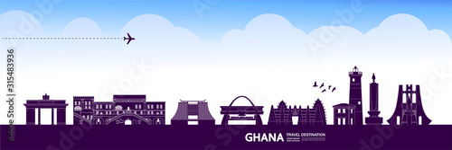 Ghana travel destination grand vector illustration. 
