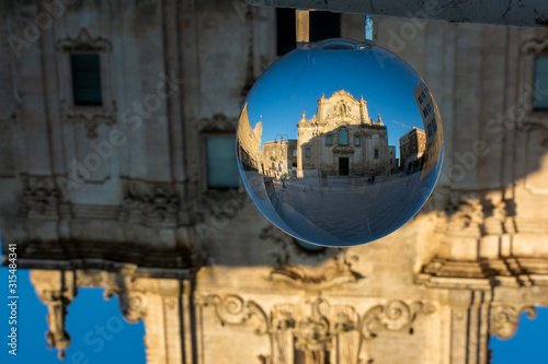 The Church of San Francesco Di Assisi in Matera enclosed in a Cristal Sphere photo