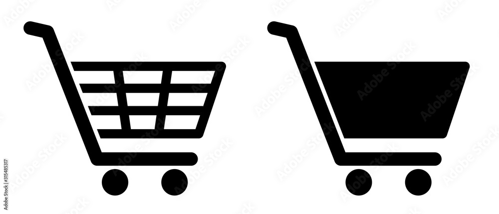 Full and empty shopping cart symbol shop and sale icon