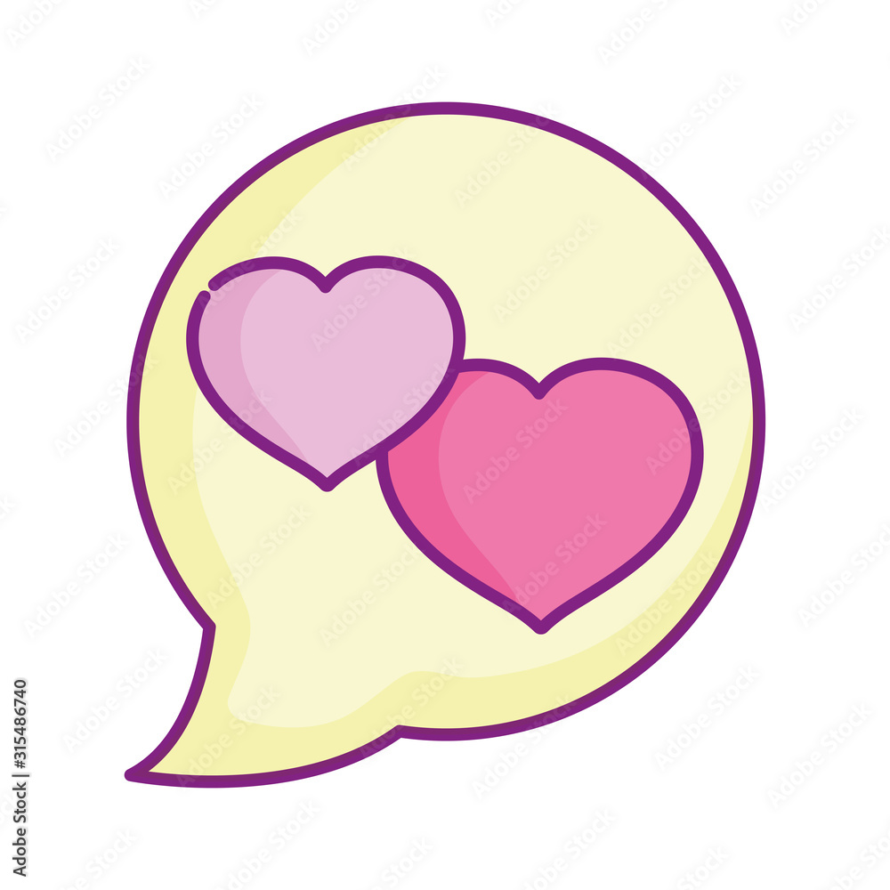 happy valentines day, speech bubble hearts love message