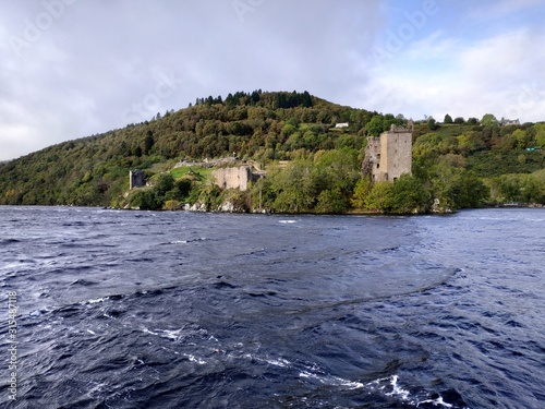 Bild auf Leinwand Casual view on the Invergordon castle at Scotland in cloudy weather
