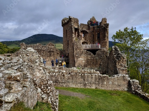 Bild auf Leinwand Casual view on the Invergordon castle at Scotland in cloudy weather