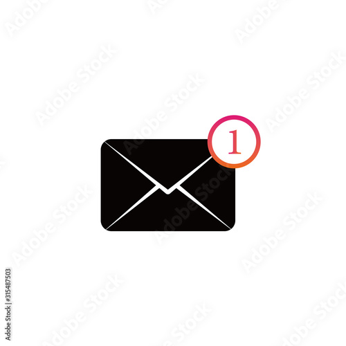 Fototapeta Naklejka Na Ścianę i Meble -  Envelope icon. Mail notification, sending messages. Vector illustration of new email, incoming message in white background.