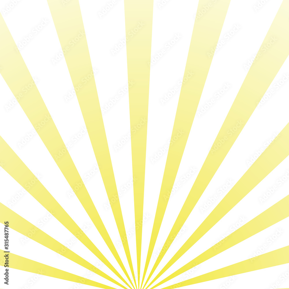 Comic vector graphic with radial stripe pattern. Yellow abstract burst background