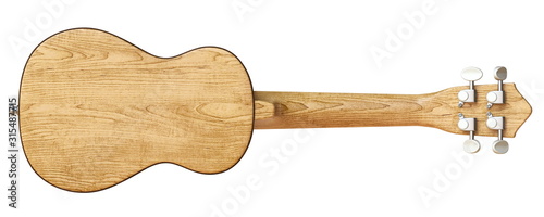 Wooden ukulele Back view 3D