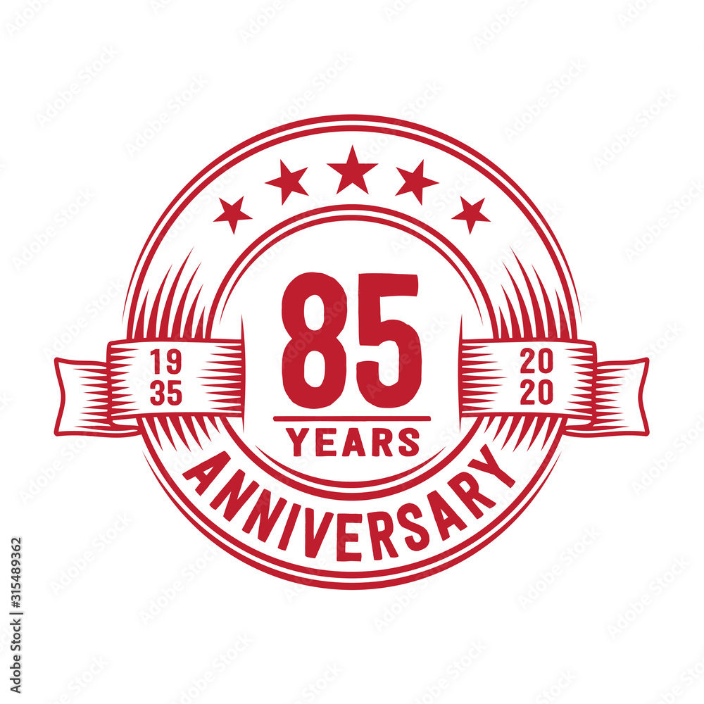 85 years logo design template. 85th anniversary vector and illustration.
