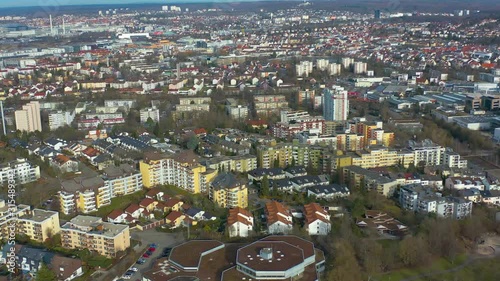 Aerial view of the city Böblingen in Germany, higher ascend beside the city. photo