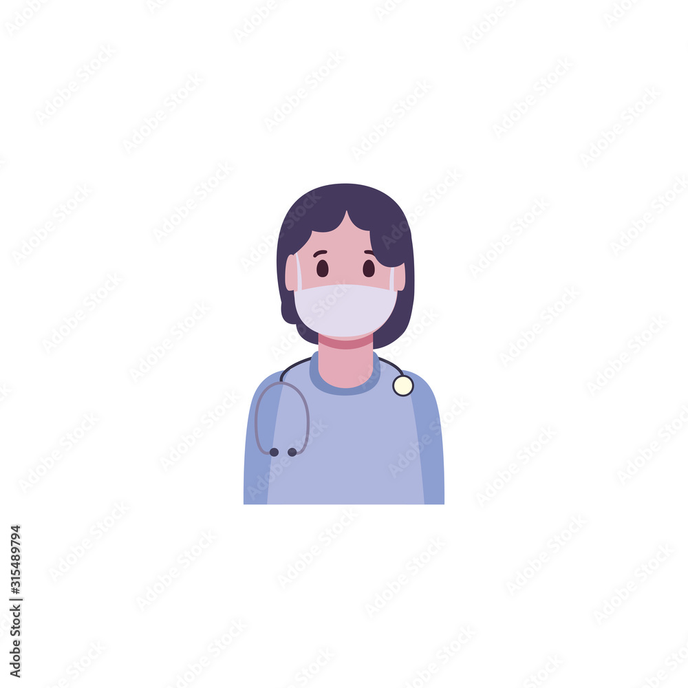 Isolated woman doctor vector design