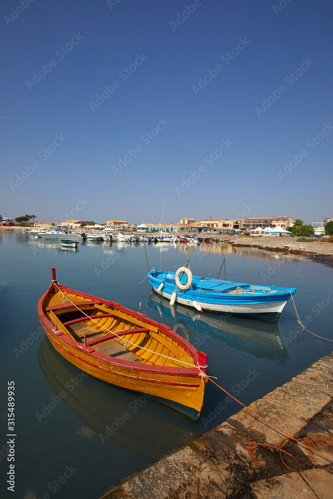 The little port of Marzamemi, Province of Syracuse, Sicily, Italy