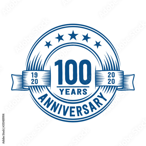 100 years logo design template. 100th anniversary vector and illustration.