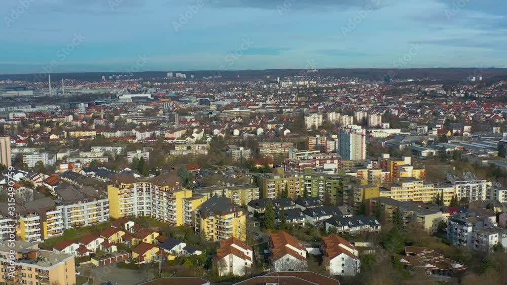 Aerial view of the city Böblingen in Germany Pan to the left on lower altitude. Aerial view of the city Böblingen in Germany Pan to the left on lower altitude.