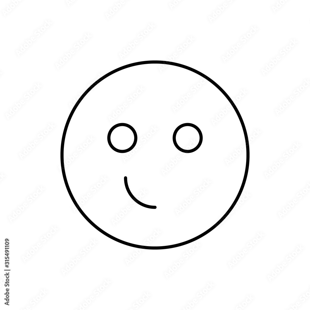Smiling, emotions icon. Simple line, outline vector expression of mood icons for ui and ux, website or mobile application Smiling, emotions icon. Simple line, outline vector expression of mood icons for ui and ux, website or mobile application